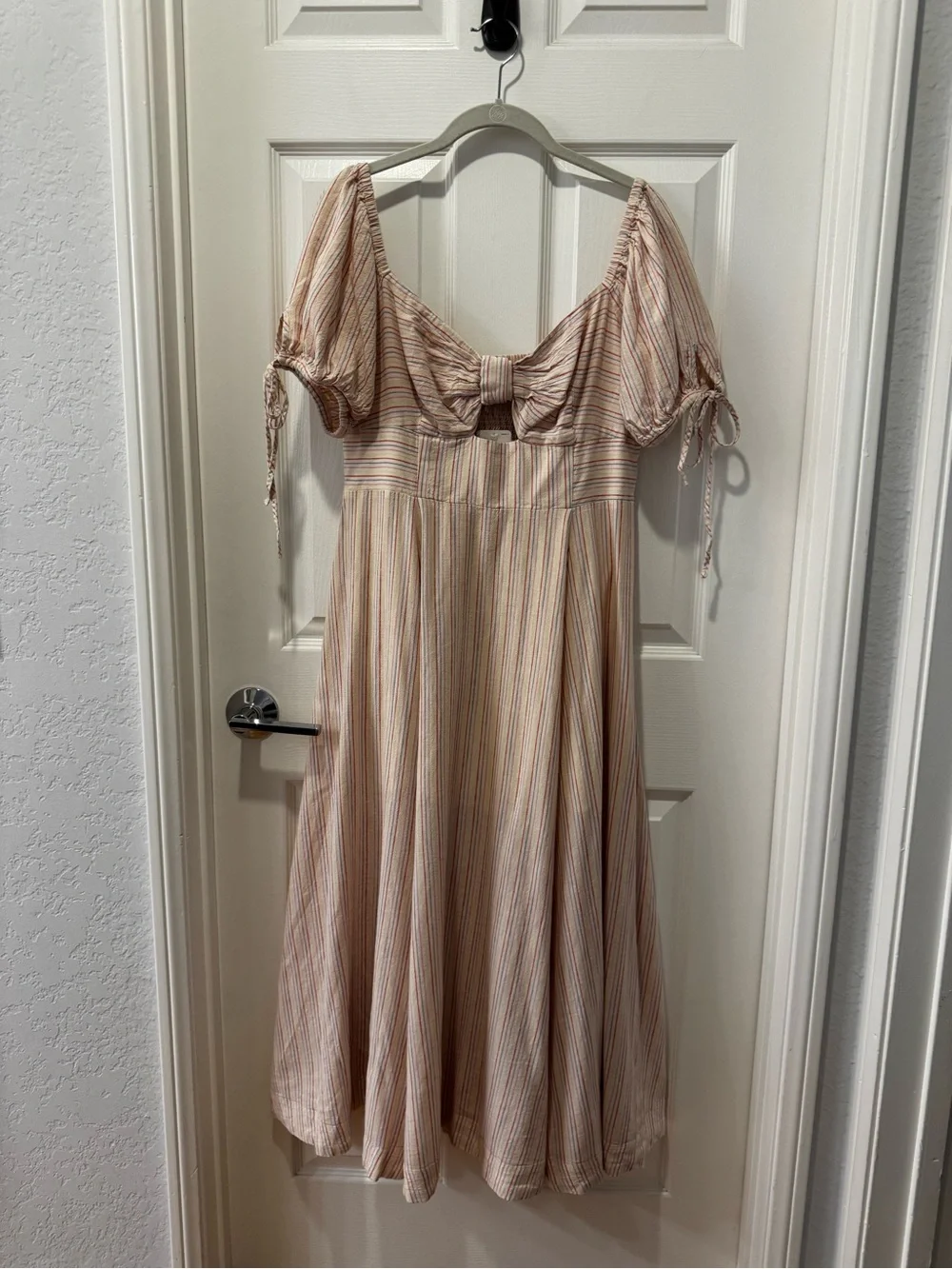 Free People Sunshine Eyes Linen Midi Dress Sz M
